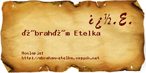 Ábrahám Etelka névjegykártya